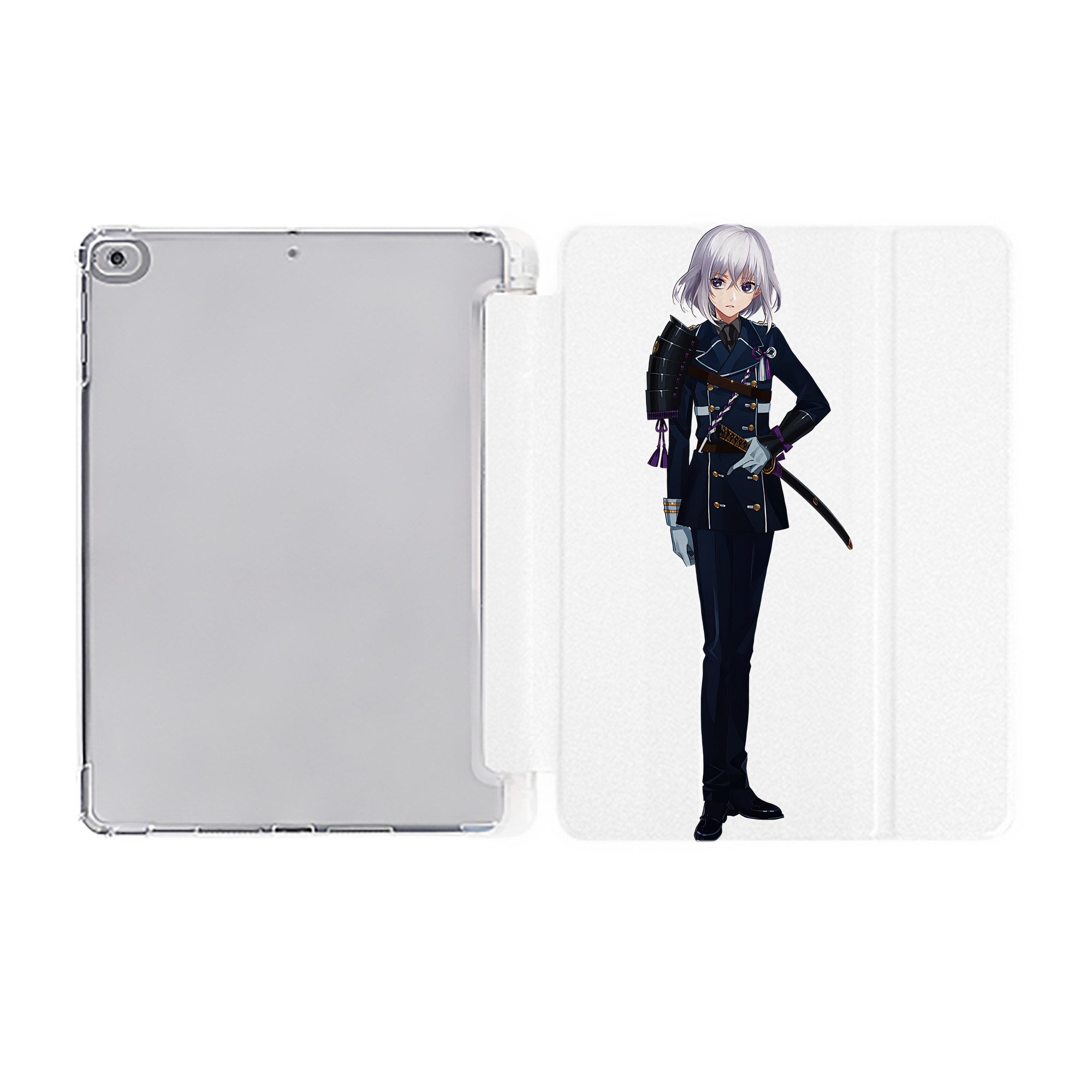 （画像用） 刀剣乱舞 Touken Ranbu IPad ケース ペン収納付き 三つ折りスタンド PUレザー×シリコン 対応機種9.5/10.5/10.9インチ